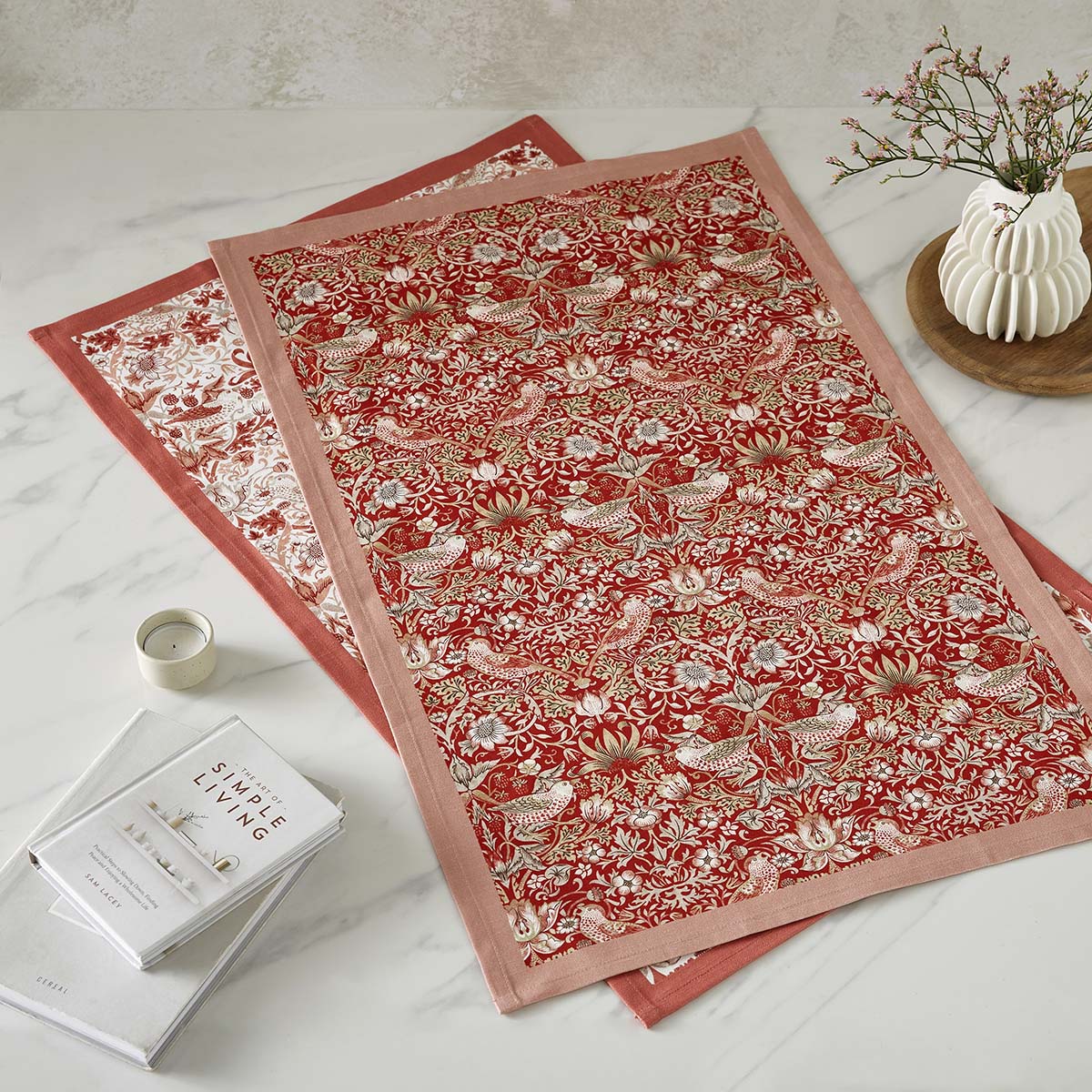 Morris & Co. Strawberry Thief  Set of 2  Tea Towels image number null